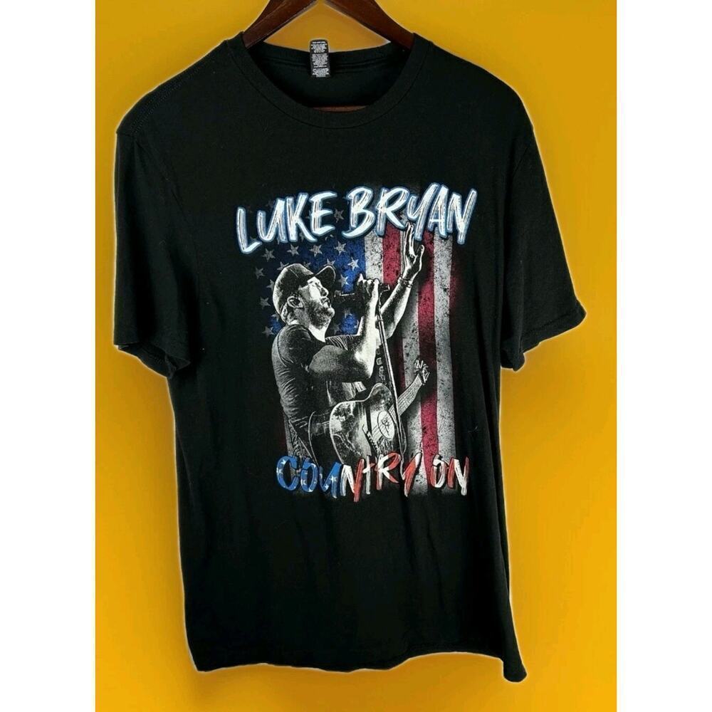 Luke‎ Bryan Country On Tour 2023 Concert Short Sleeve T Shirt Black Medium A98